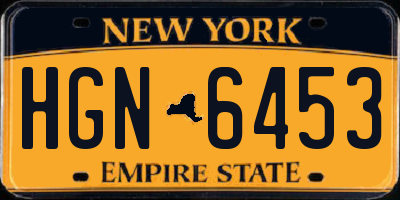 NY license plate HGN6453