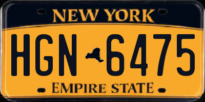 NY license plate HGN6475