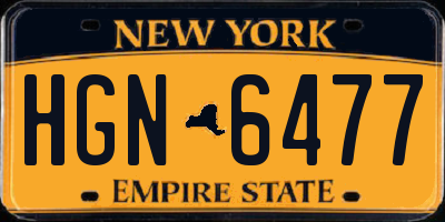 NY license plate HGN6477