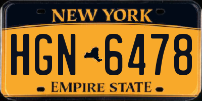 NY license plate HGN6478