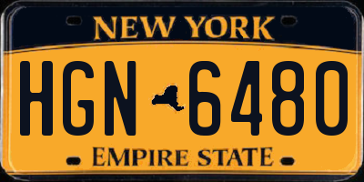 NY license plate HGN6480