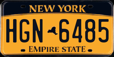 NY license plate HGN6485