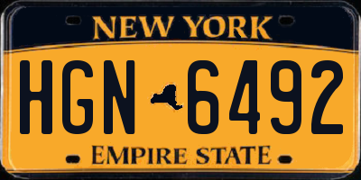 NY license plate HGN6492