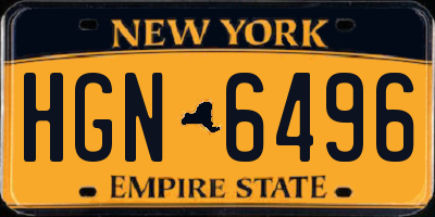 NY license plate HGN6496