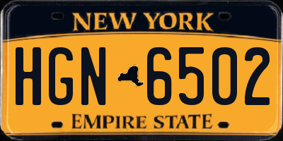 NY license plate HGN6502