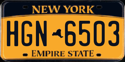 NY license plate HGN6503