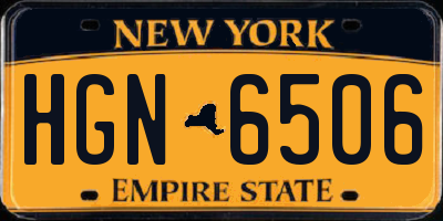 NY license plate HGN6506