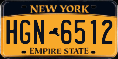NY license plate HGN6512