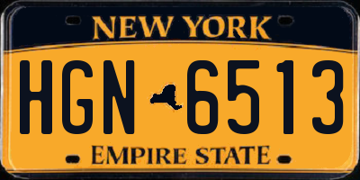 NY license plate HGN6513