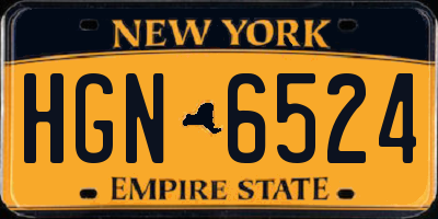 NY license plate HGN6524