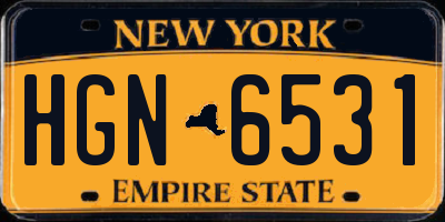 NY license plate HGN6531