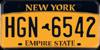 NY license plate HGN6542