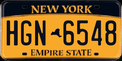 NY license plate HGN6548