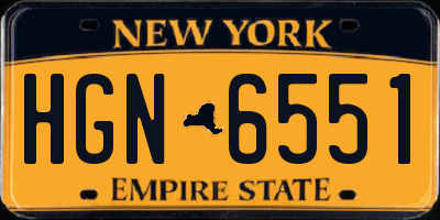 NY license plate HGN6551