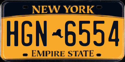 NY license plate HGN6554