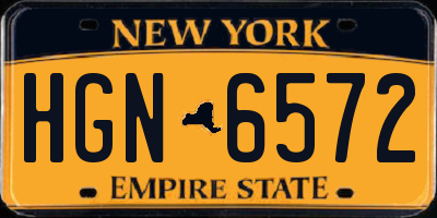 NY license plate HGN6572