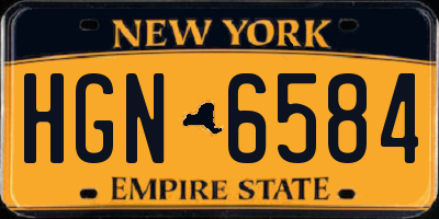 NY license plate HGN6584