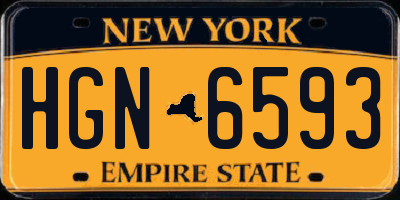 NY license plate HGN6593