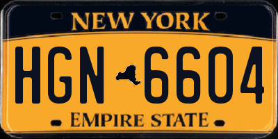 NY license plate HGN6604