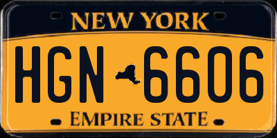 NY license plate HGN6606