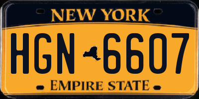 NY license plate HGN6607