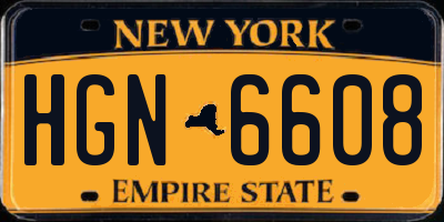 NY license plate HGN6608