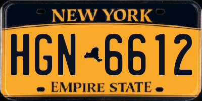 NY license plate HGN6612