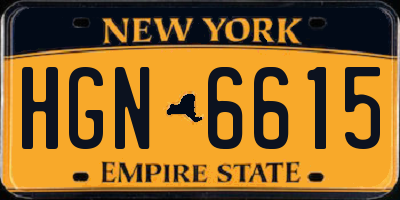 NY license plate HGN6615