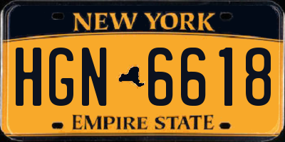 NY license plate HGN6618