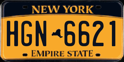 NY license plate HGN6621