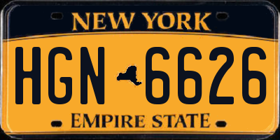 NY license plate HGN6626