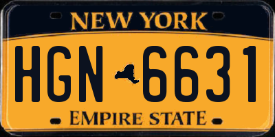 NY license plate HGN6631