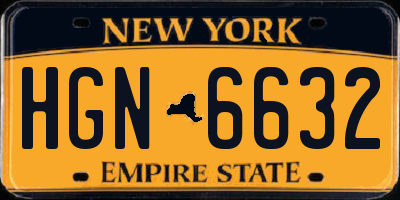 NY license plate HGN6632