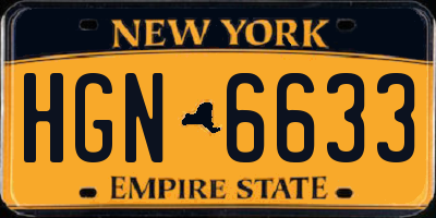 NY license plate HGN6633