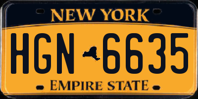 NY license plate HGN6635