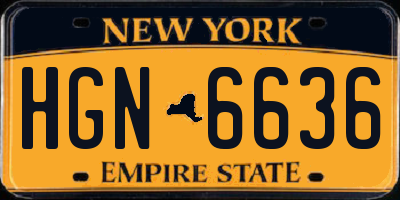 NY license plate HGN6636