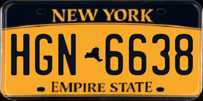 NY license plate HGN6638