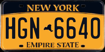 NY license plate HGN6640