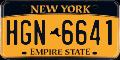 NY license plate HGN6641