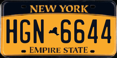 NY license plate HGN6644