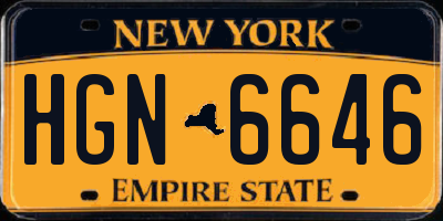 NY license plate HGN6646