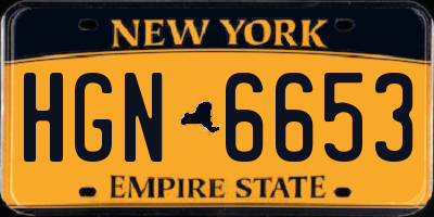 NY license plate HGN6653