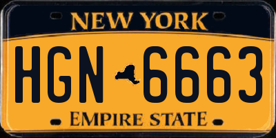 NY license plate HGN6663