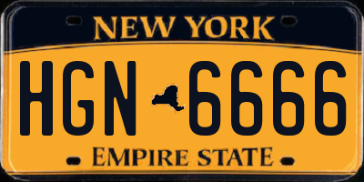 NY license plate HGN6666