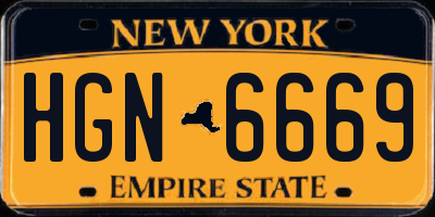 NY license plate HGN6669