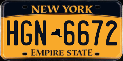 NY license plate HGN6672