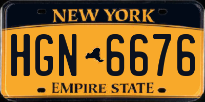 NY license plate HGN6676