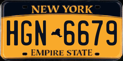 NY license plate HGN6679