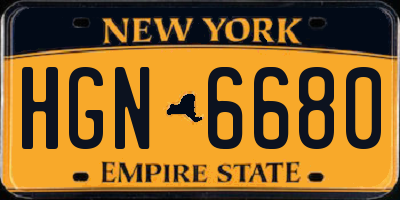 NY license plate HGN6680