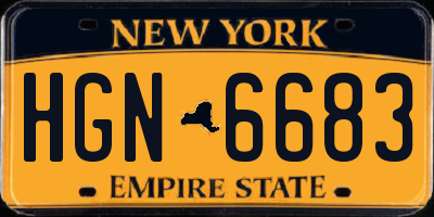 NY license plate HGN6683